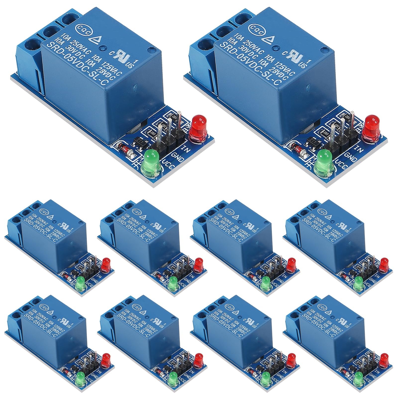 10pcs 5V One Channel Relay Module Switch with OPTO Isolation High Low...