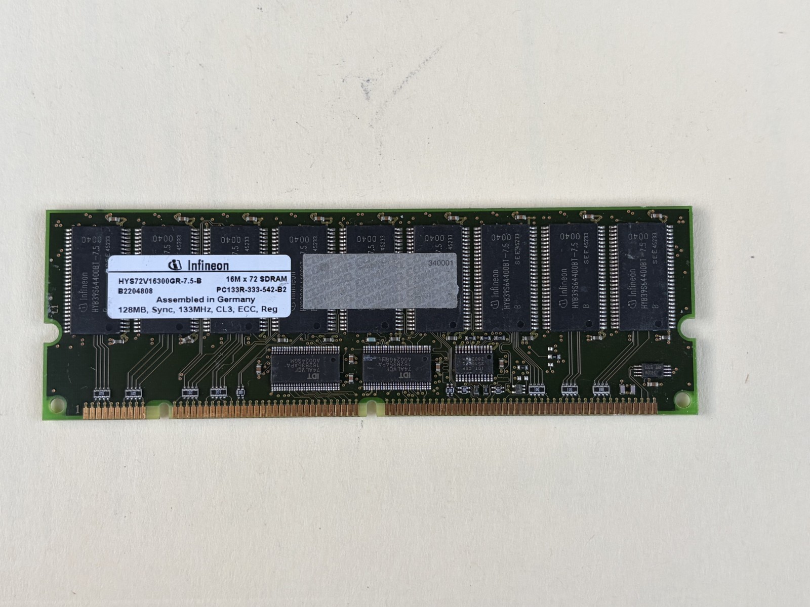 128MB DDR ECC Reg PC133 Server RAM Infineon HYS72V16300GR Vintage