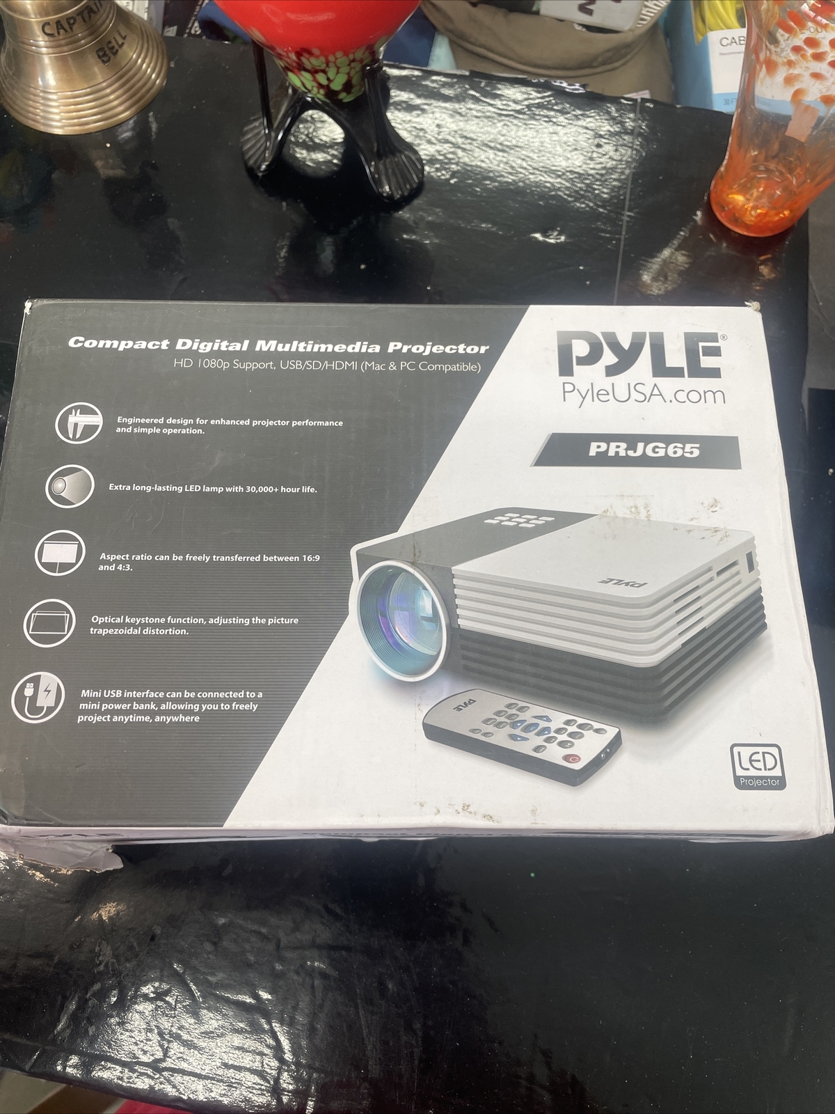 Pyle Home PRJG65 1080p HD Digital Multimedia Projector up to 120 Opened Box P009