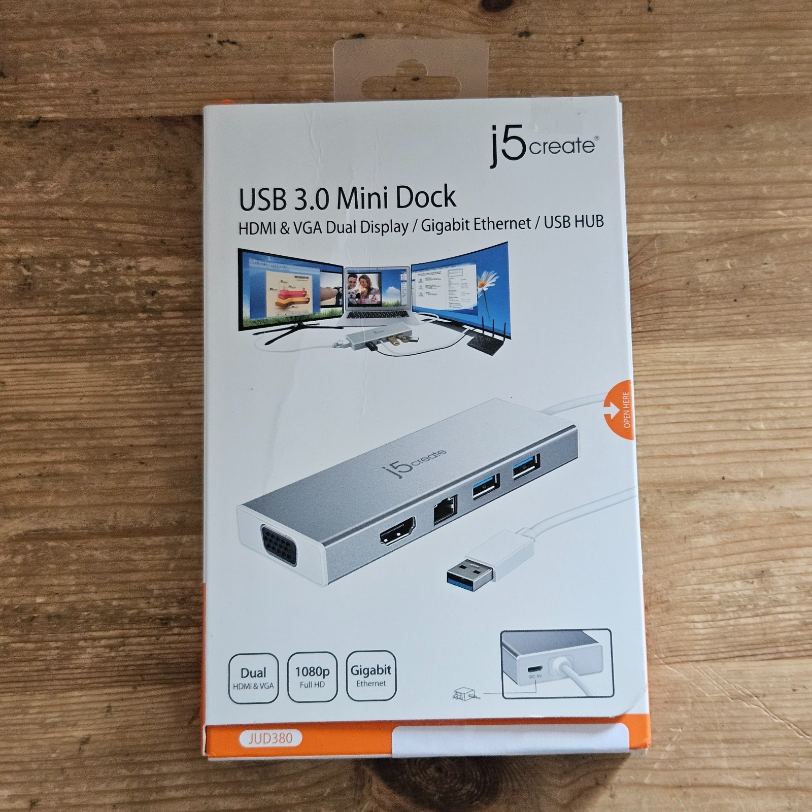 j5create USB 3.0 Dock HDMI & VGA Dual Display/Gigabit Ethernet/USB HUB JUD380