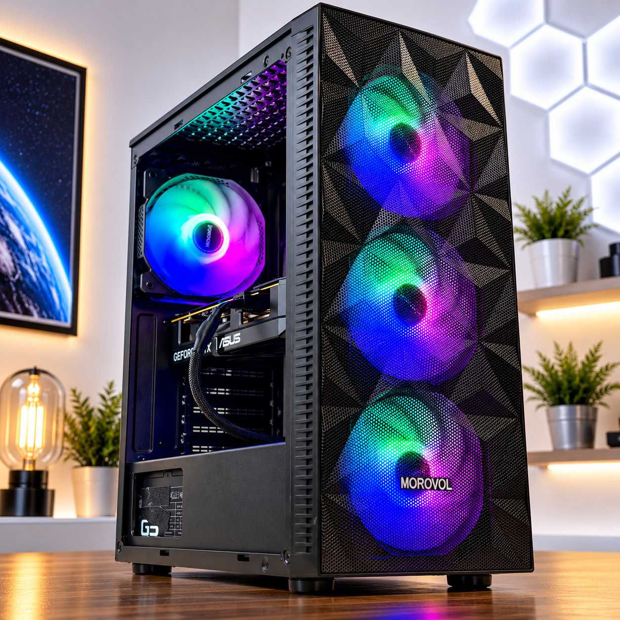 Custom ARGB Gaming Desktop PC Intel 8th 32GB RAM SSD Nvidia GTX 1070 8GB W11 PRO