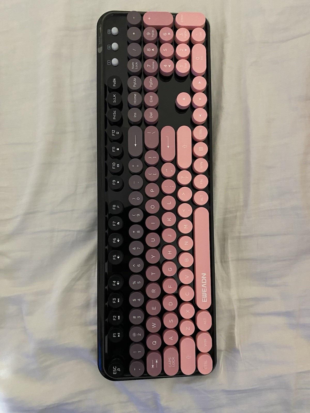 EWEADN V98 Wireless QWERTY Portable Keyboard & Mouse Bundle Pink Black