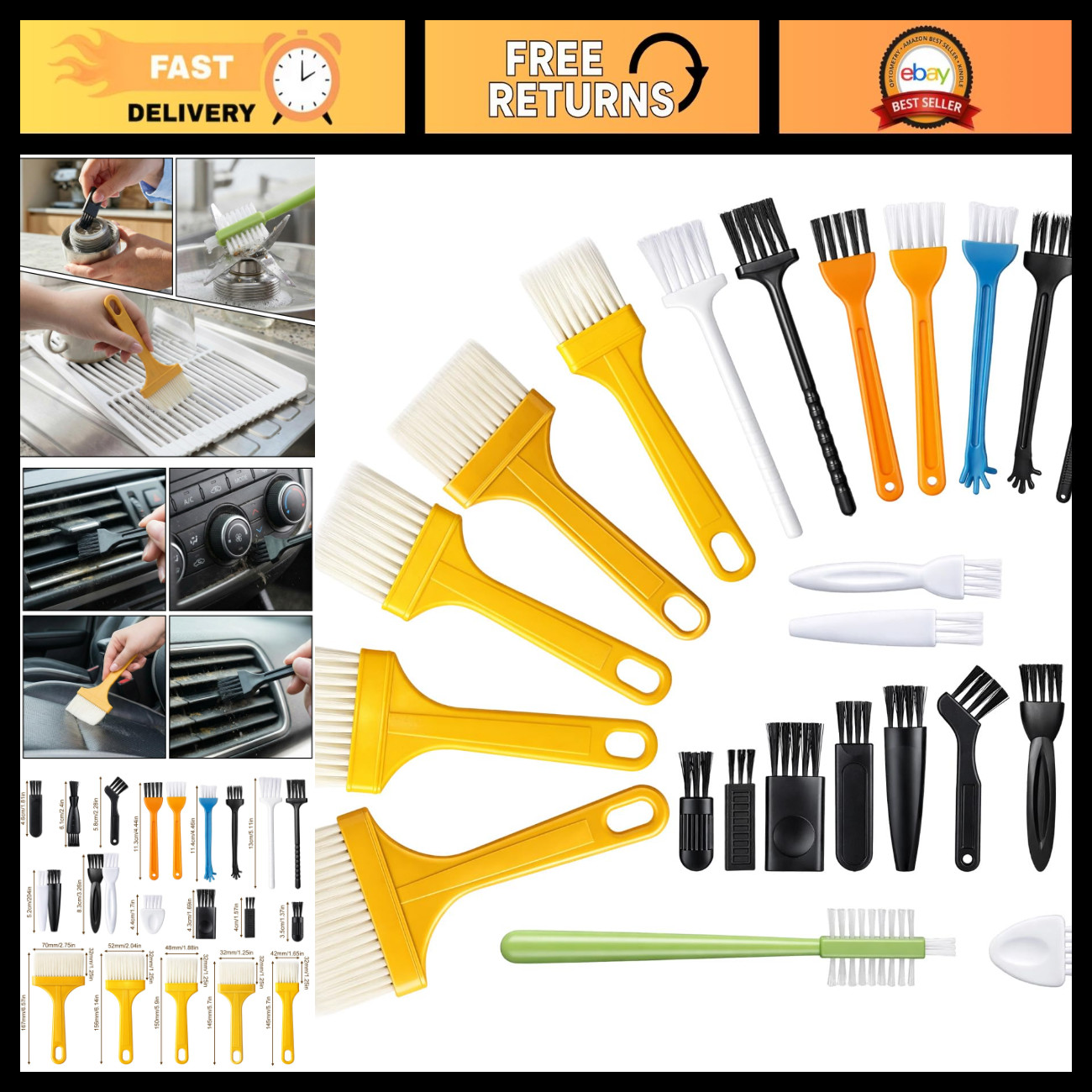 24 Pcs Mini Cleaning Brushes Set - Anti-Static Keyboard, Laptop, Camera & Vents