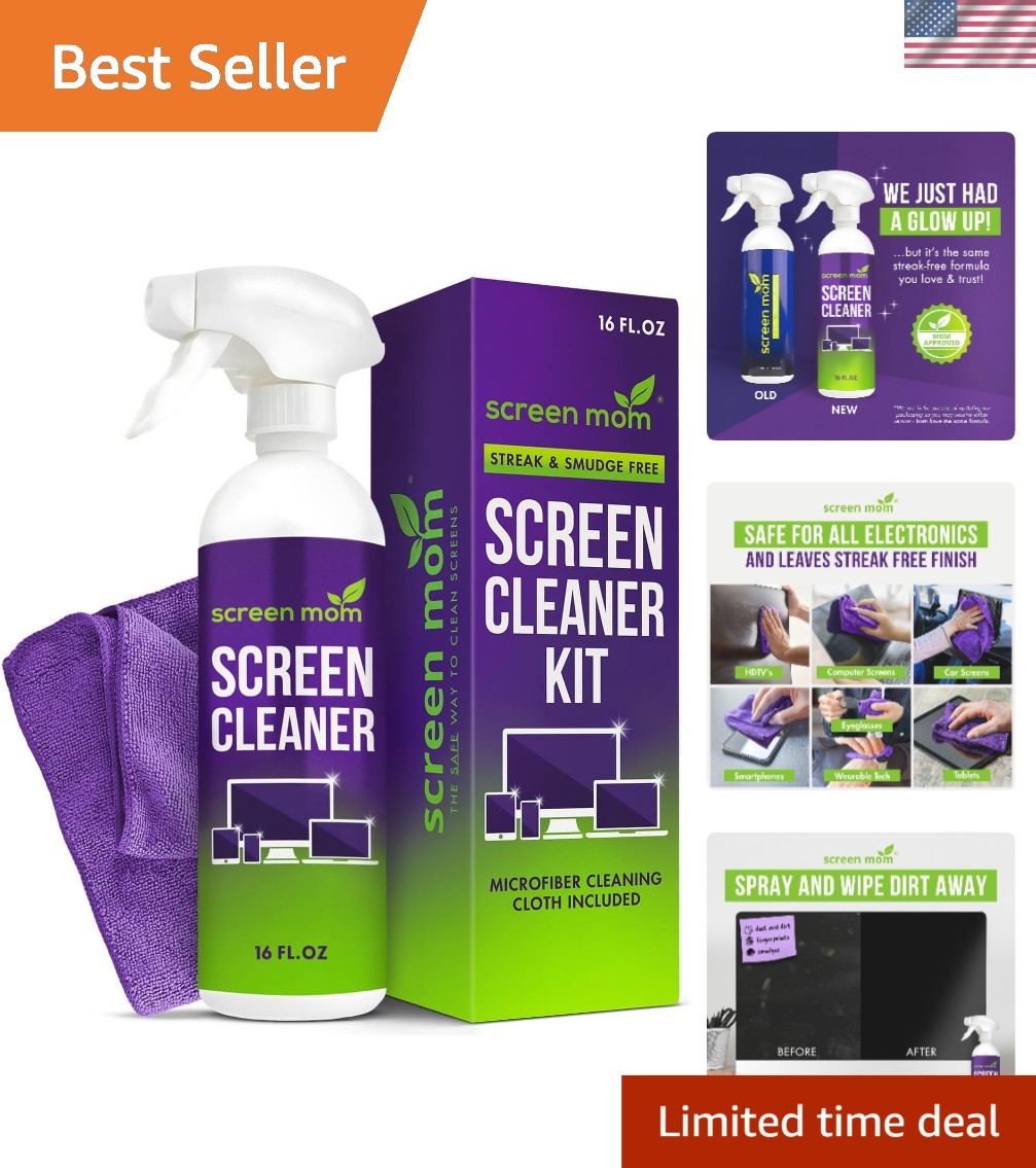 Screen Cleaner Spray and Microfiber Cloth 16oz Screen Cleaner Spray and Wipe ...