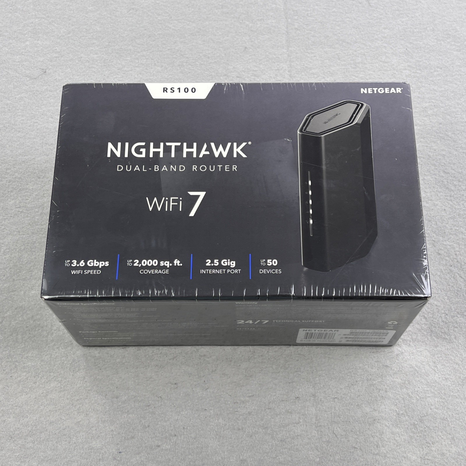 NETGEAR RS100 Nighthawk BE3600 Dual-Band Wi-Fi 7 Router Black 3.6Gbps 50 Devices
