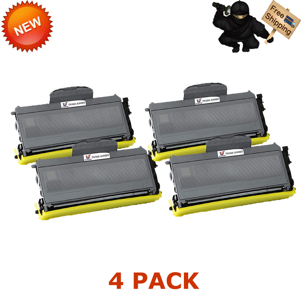 4 pack TN360 BK TN-360 JUMBO Toner for Brother MFC-7320 DCP-L2540DW HL-2150N