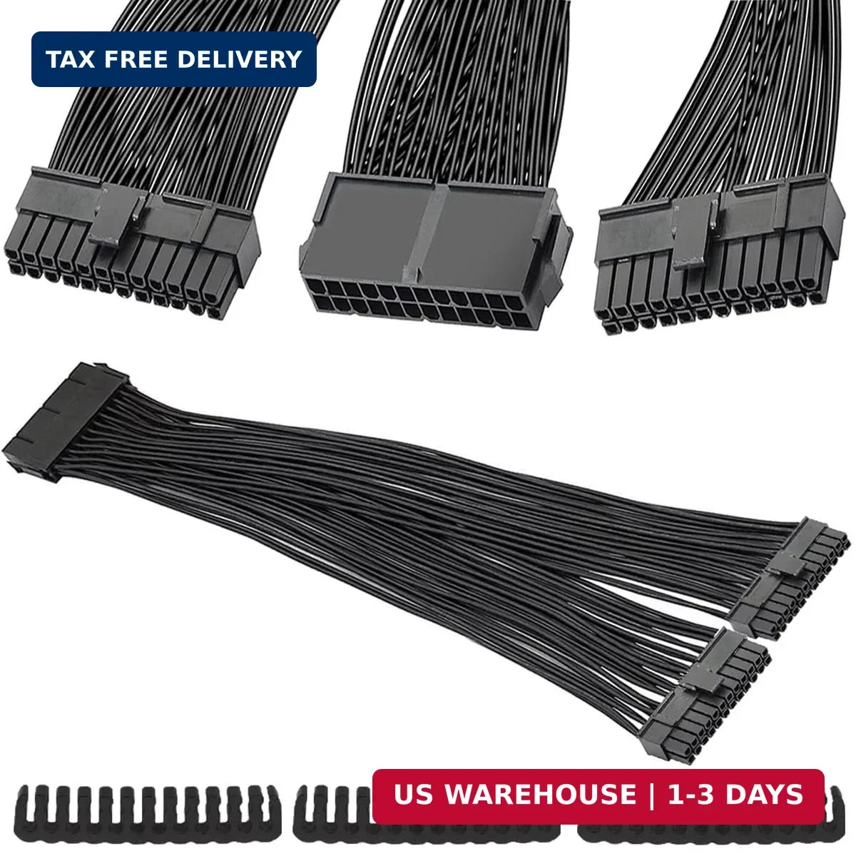 24 Pin PSU Power ATX Motherboard Splitter Cable 24 Pin(20+4) for Dual Mainboard