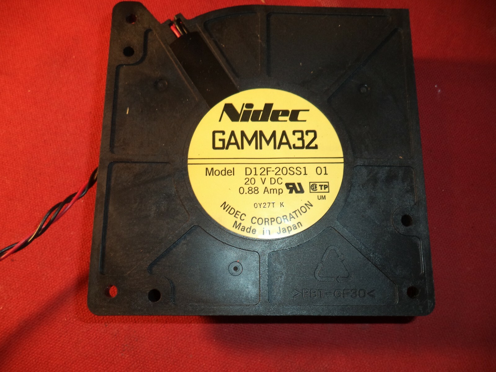 NIDEC GAMMA32  12CM D12F-20SS1 01 DC 20V 0.88A 3 WIRE TURBINE BLOWER FAN
