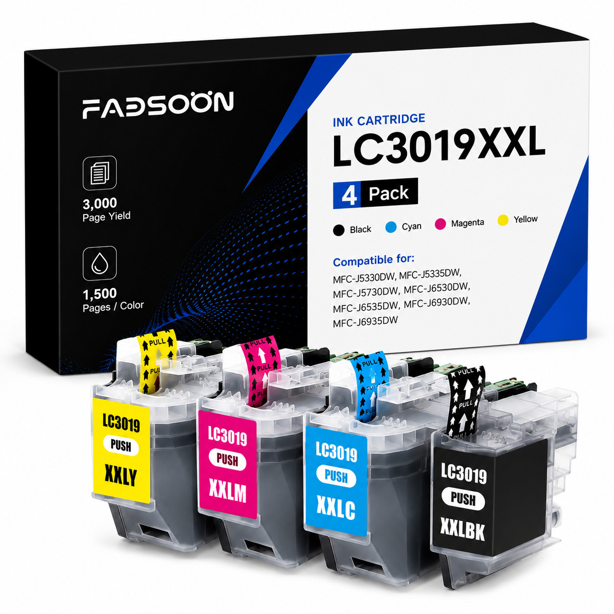 LC3019XXL 4PK BK/C/M/Y Ink Cartridge Set MFC-J5330DW MFC-J5335DW MFC-J6530DW