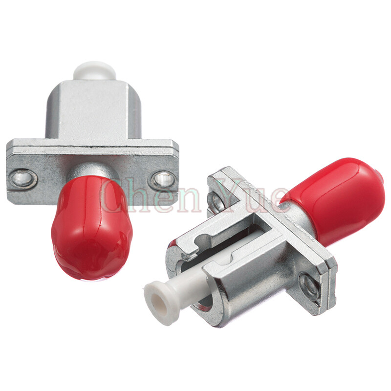2pcs ST Female to LC Female Fiber Optic Adapter ST-LC Metal Hybrid Optic Adapter