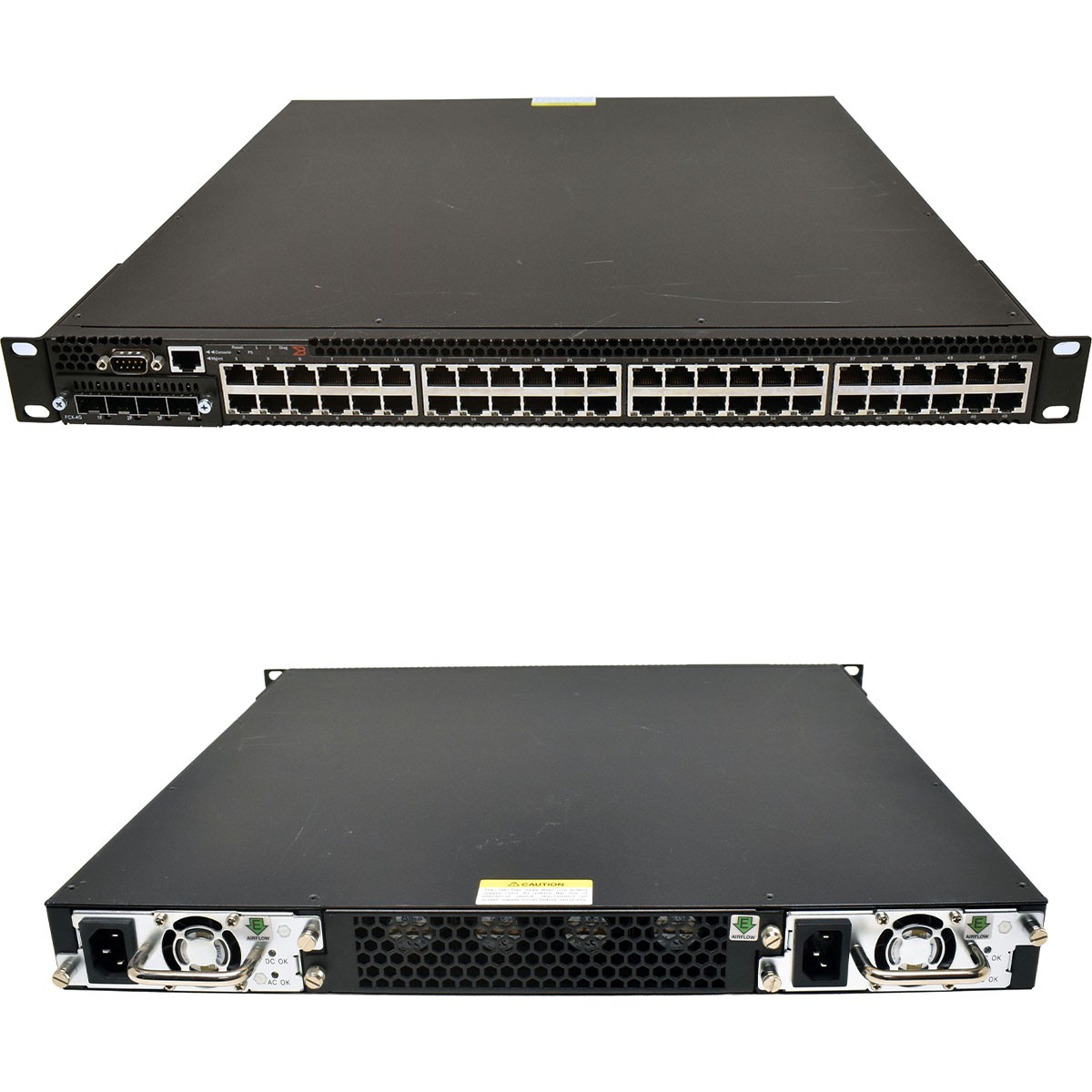 Brocade Fastiron FCX648S 80-1002392-XX 48-Port RJ-45 Switch + Modules FCX-XG ...