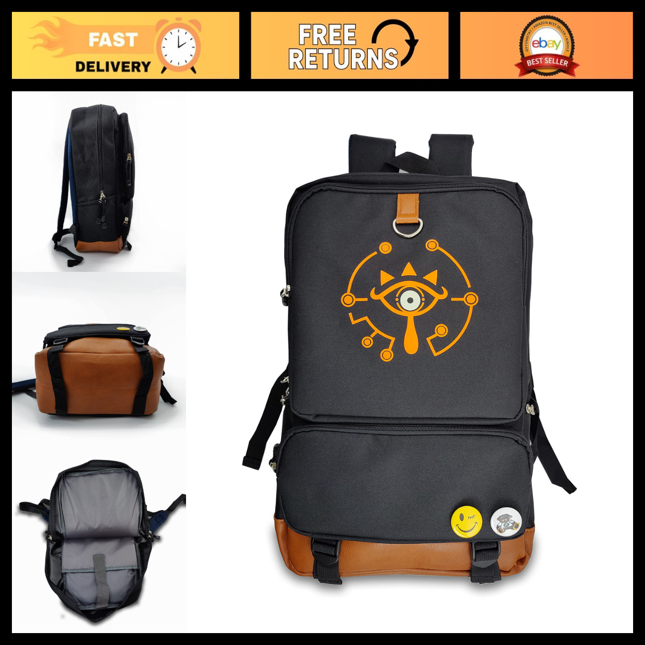 Luminous Laptop Backpack, Sheikah Slate Design, Stylish Shoulder Bag for Travel