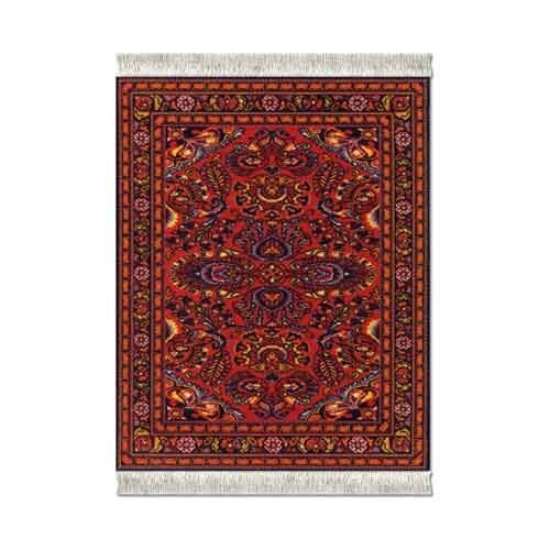 FiberLok Mouse Rug Scarlet Lilihan Armenian Persian Inspired 7"x10.25" USA