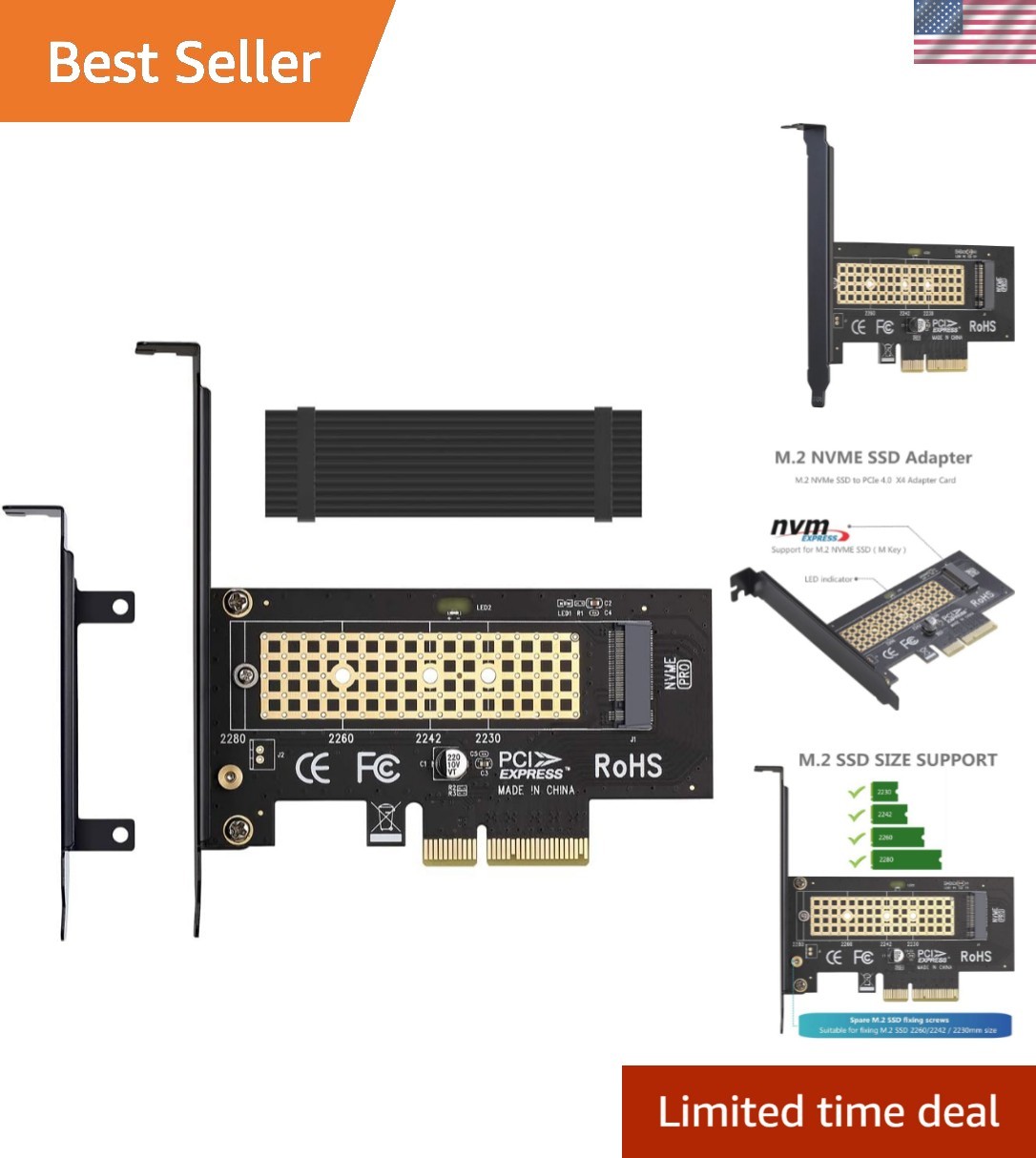 High-Performance M.2 NVMe Adapter with Aluminum Cooling for SSDs - Classic Style