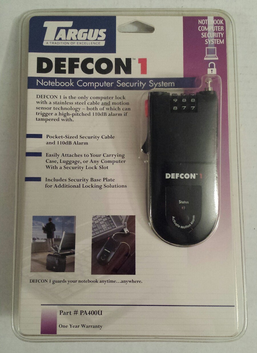 Targus PA400U Defcon 1 Notebook Computer Security System w/110dB Alarm BRAND NEW