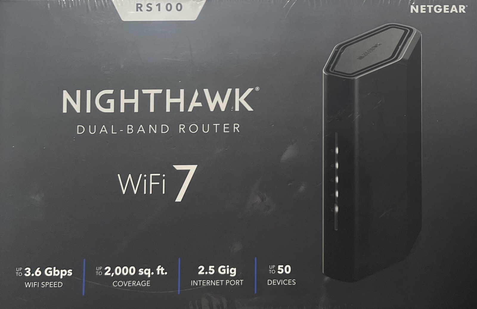 NETGEAR RS100 Nighthawk BE3600 Dual-Band Wi-Fi 7 Router-RS100