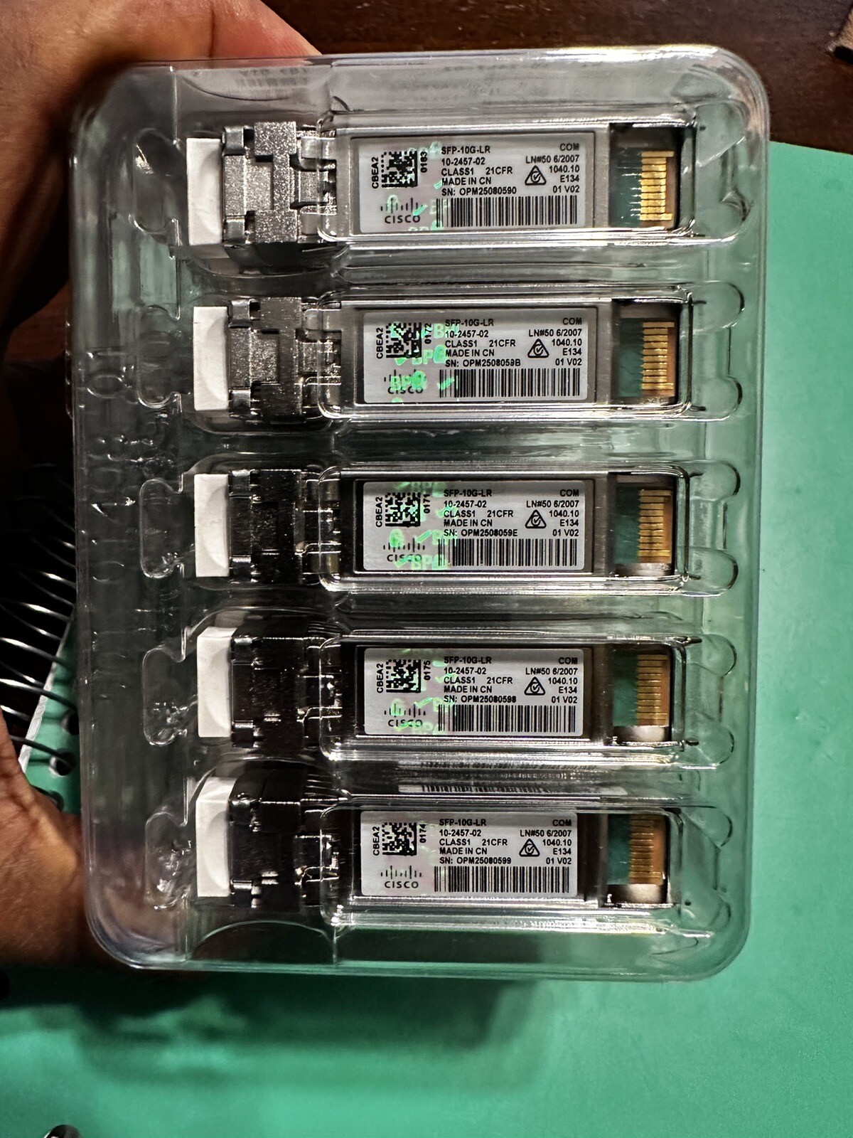 Original Cisco SFP-10G-LR. W/holo In Clamshells. In Stock. $300each for 1 Pack.
