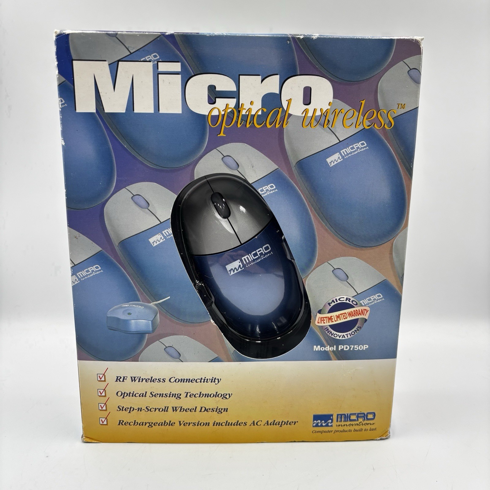 Micro Innovations RF Wireless Mouse Set PD750P Rechargeable Mouse & USB Receiver