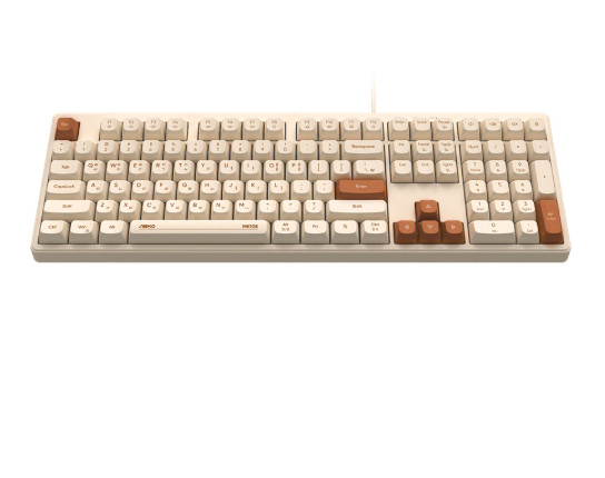 ABKO USB Wired Korean Keyboard Membrane 108-Key LED Ergonomic Design / Oatmeal