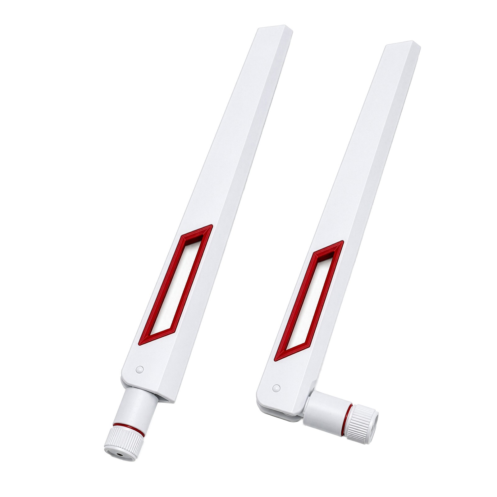 10dBi Tri-Band Adjustable External WiFi Antenna Pair | SMA Male White/Red