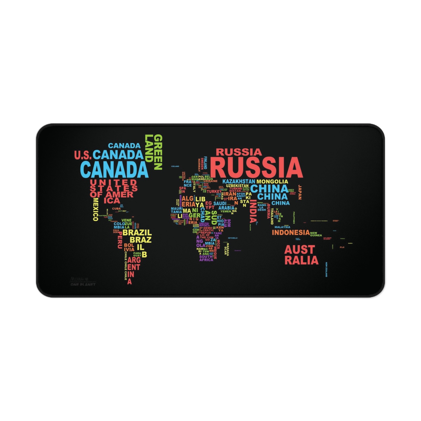 World Map Desk Mat | Large Non-Slip Gaming Mouse Pad Office Setup