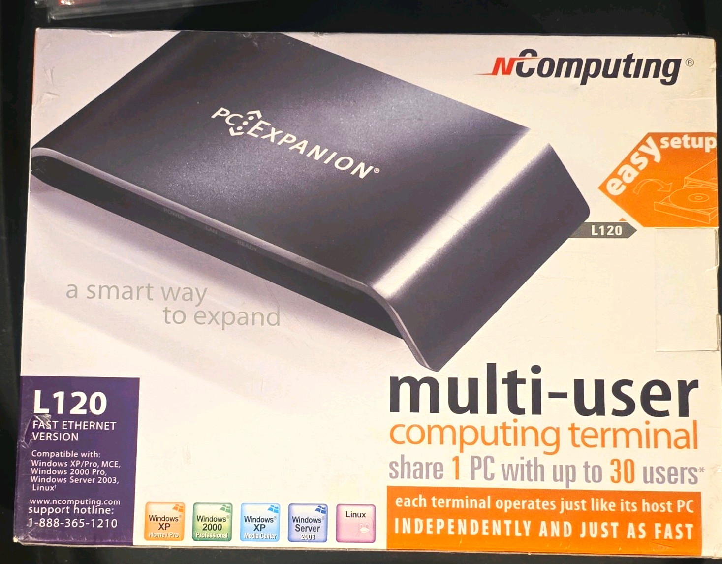 NComputing L120 PC Expanion Multi-User Terminal 2GHz Ethernet RJ-45 USB