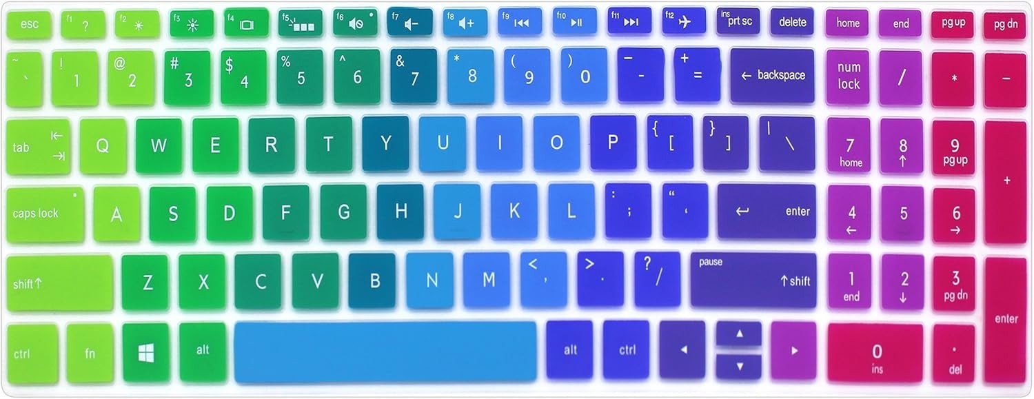 Colorful Keyboard Cover HP ENVY X360 15.6" Skin Protector Laptop Silicone New