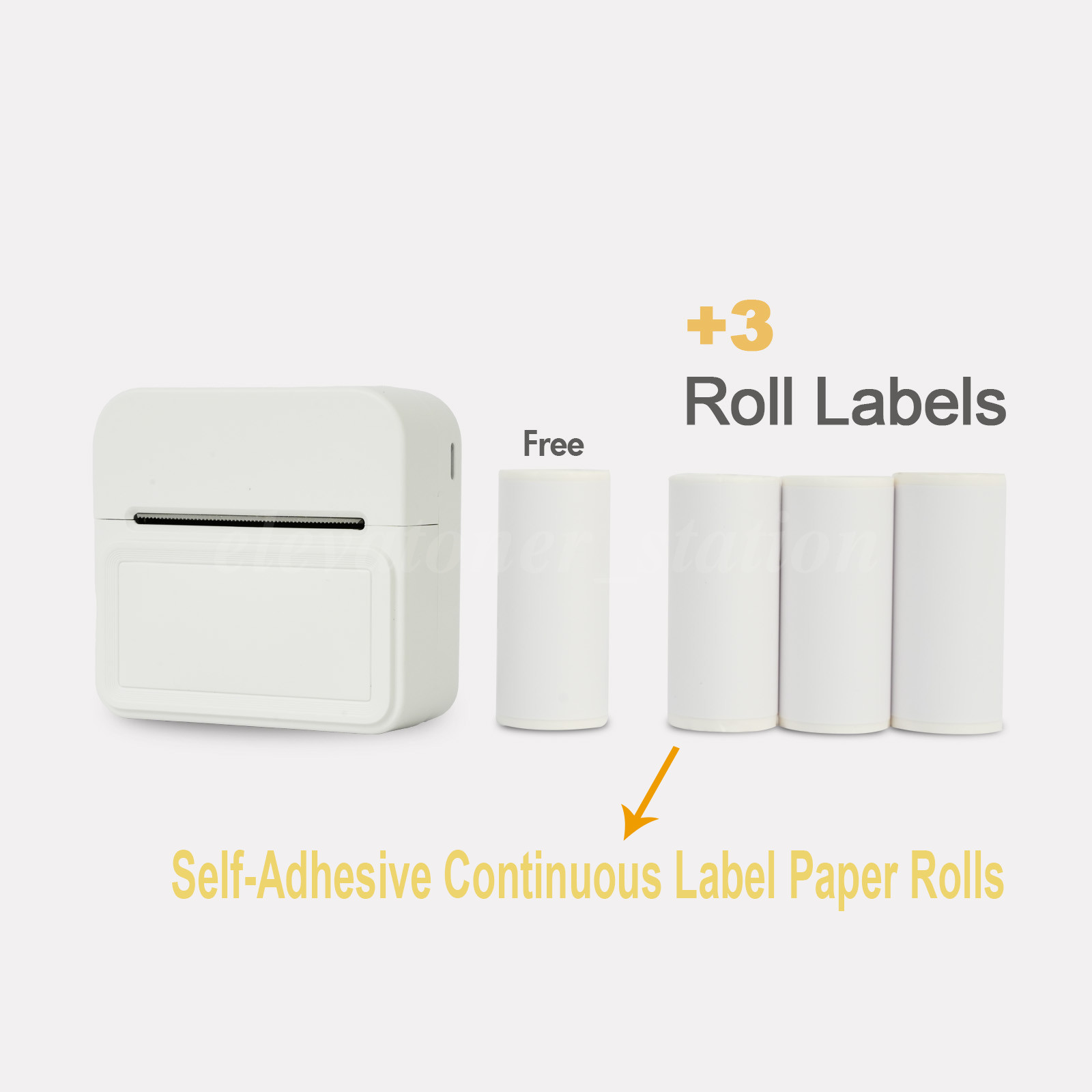 Thermal Printer Portable Mini Print Sticker Printer Wireless with 10 Roll Paper