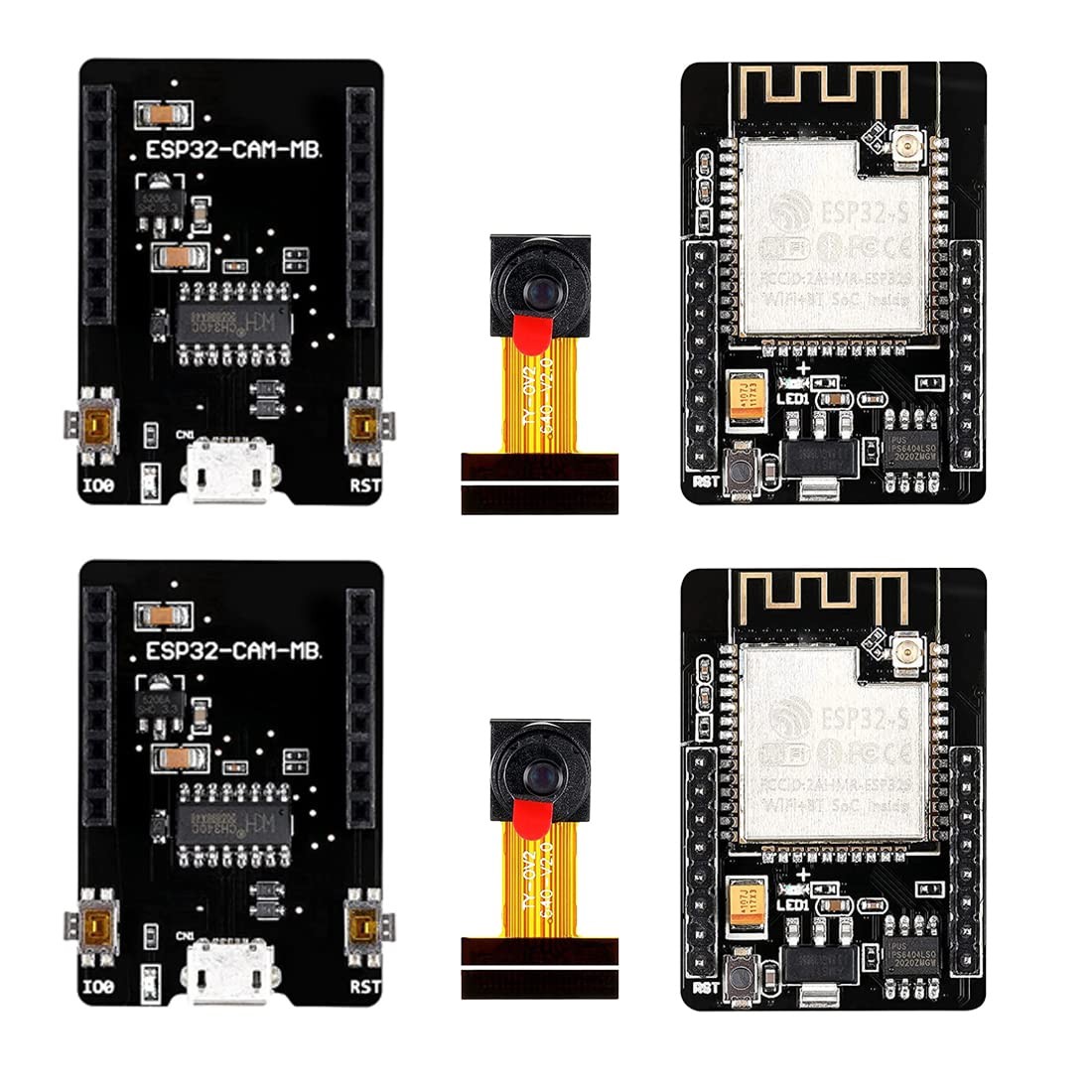 2Pcs ESP32-CAM Camera Module ESP32-S OV2640 2MP Camera Development Board + Micro