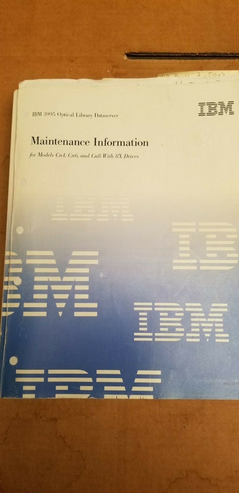 IBM Optical Library 3995 Maintenance Information Cn4 Cn6 Cn8 SA37-0417-01 Rare