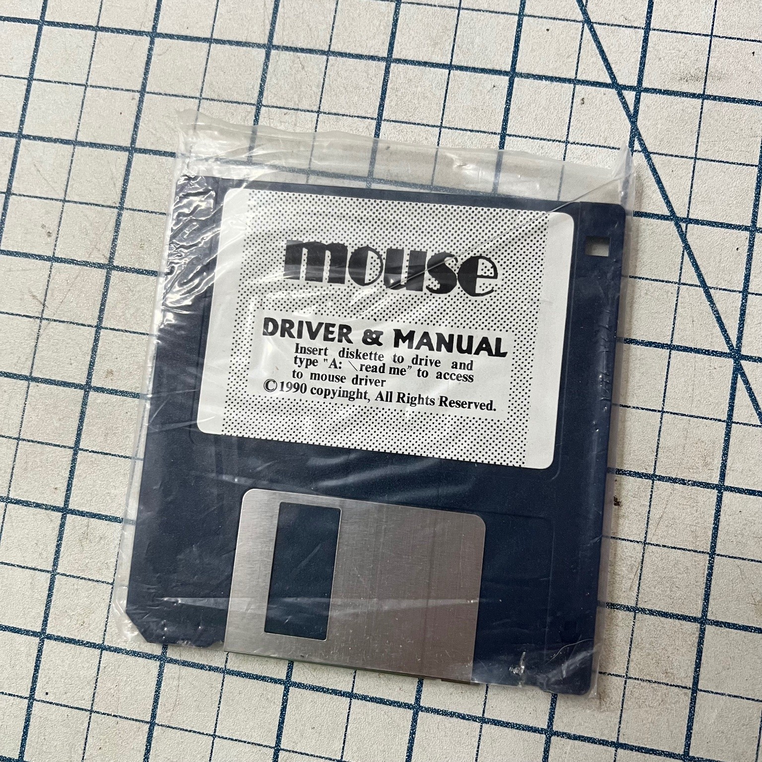 Mouse Driver & Manual Software 1990 on 3.5" Floppy Disk PC Vintage