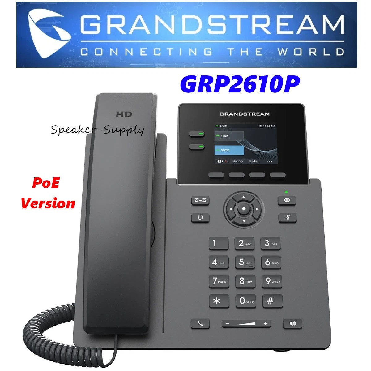 Grandstream GRP2610P 2-Line 2 SIP Office Phone PoE Version GS-GRP2610P