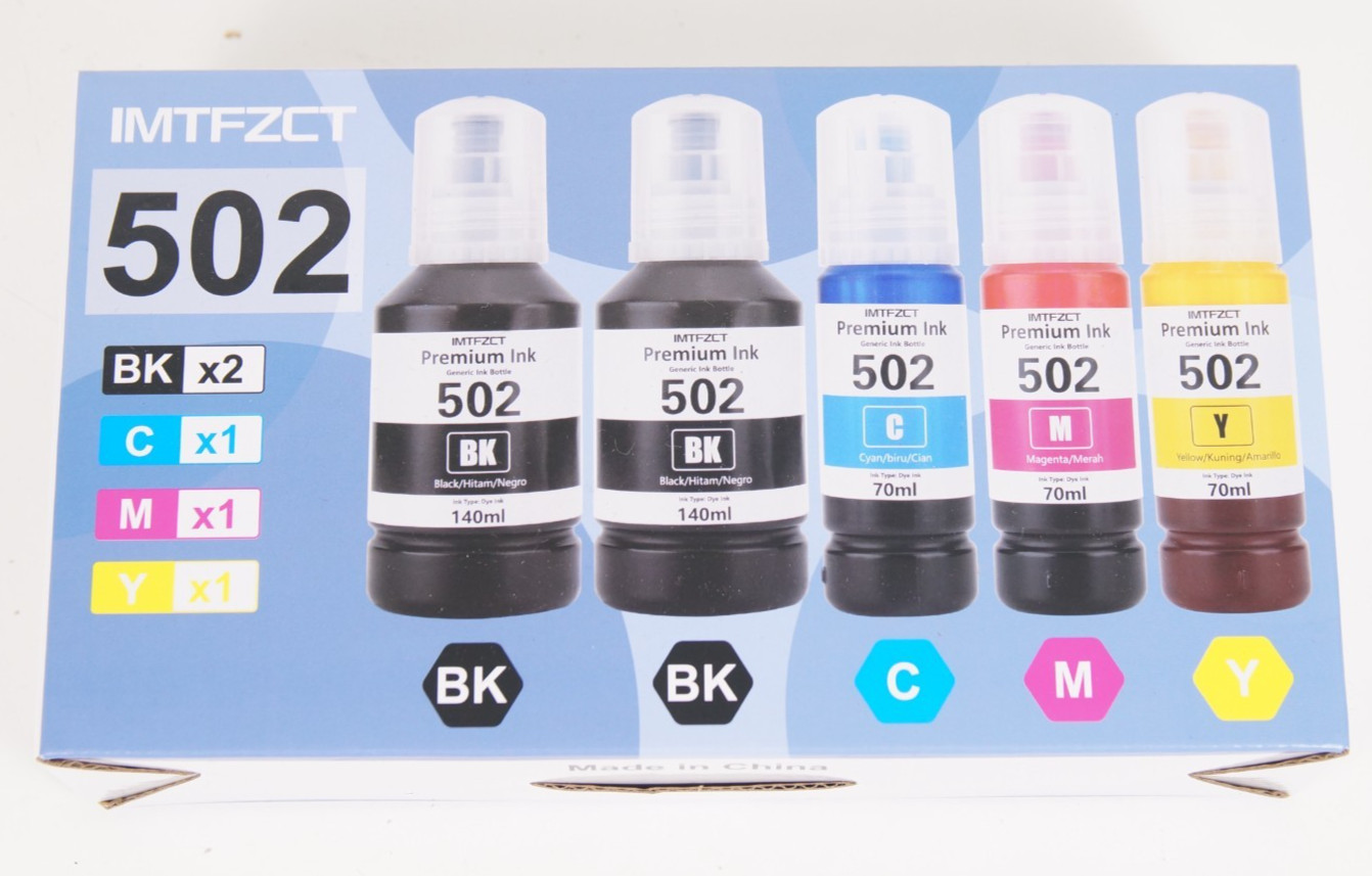IMTFZCT Premium Ink 5 Pack #502 For Epson Eco Tank