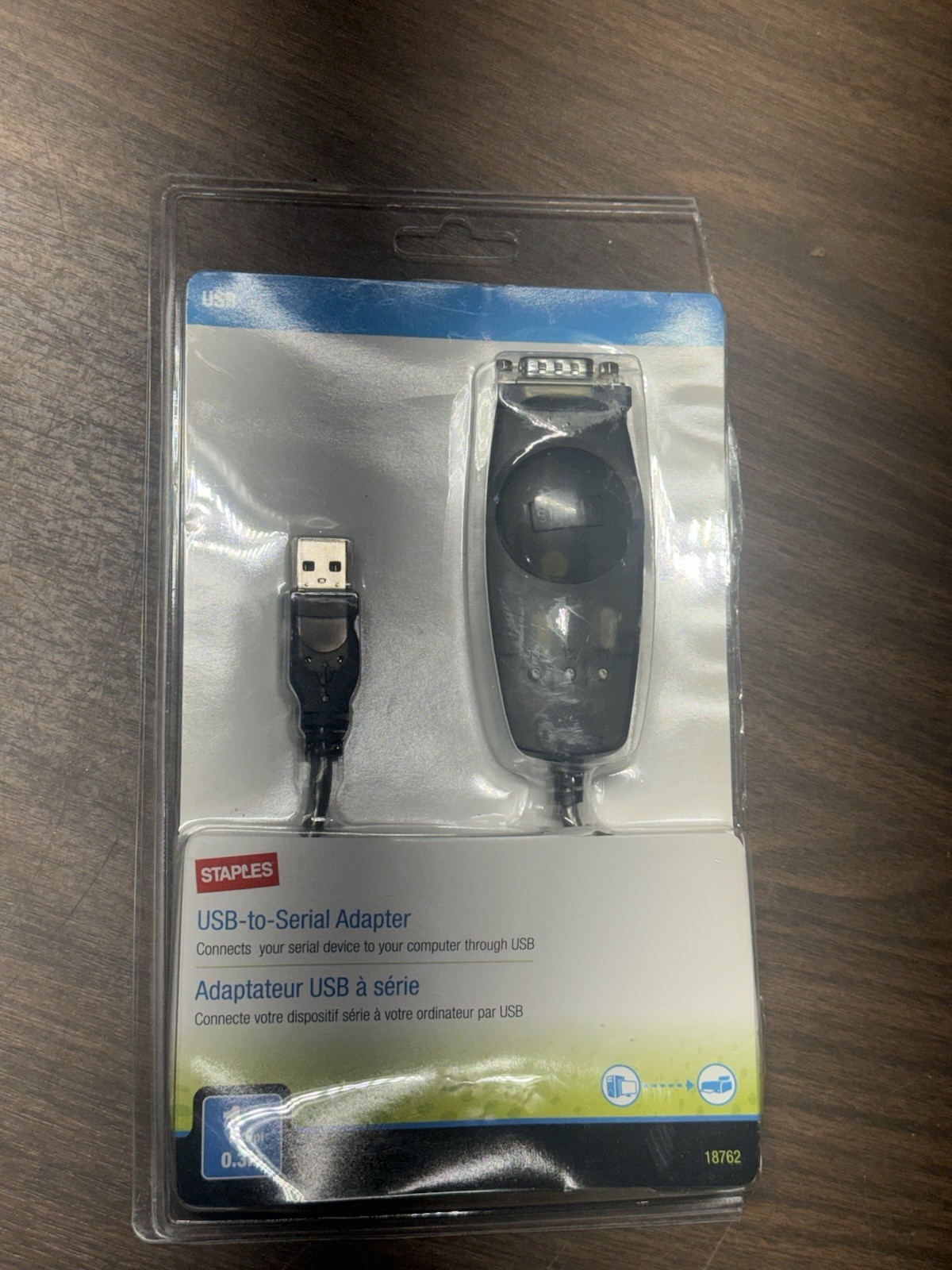 Staples USB-to-Serial Adapter. Includes Installation CD
