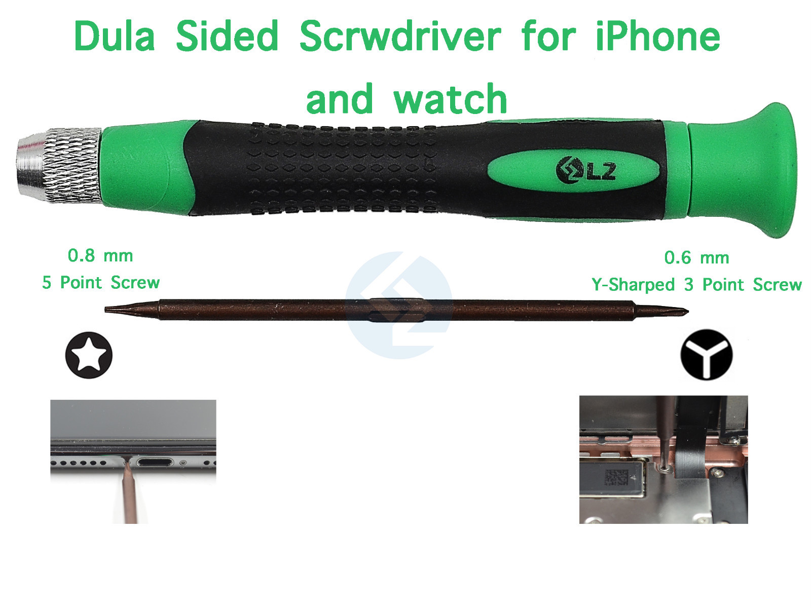 Dual Sided 0.8mm 5 Point Star & 0.6mm Y-Sharped Screwdriver for Apple Watch 2 3
