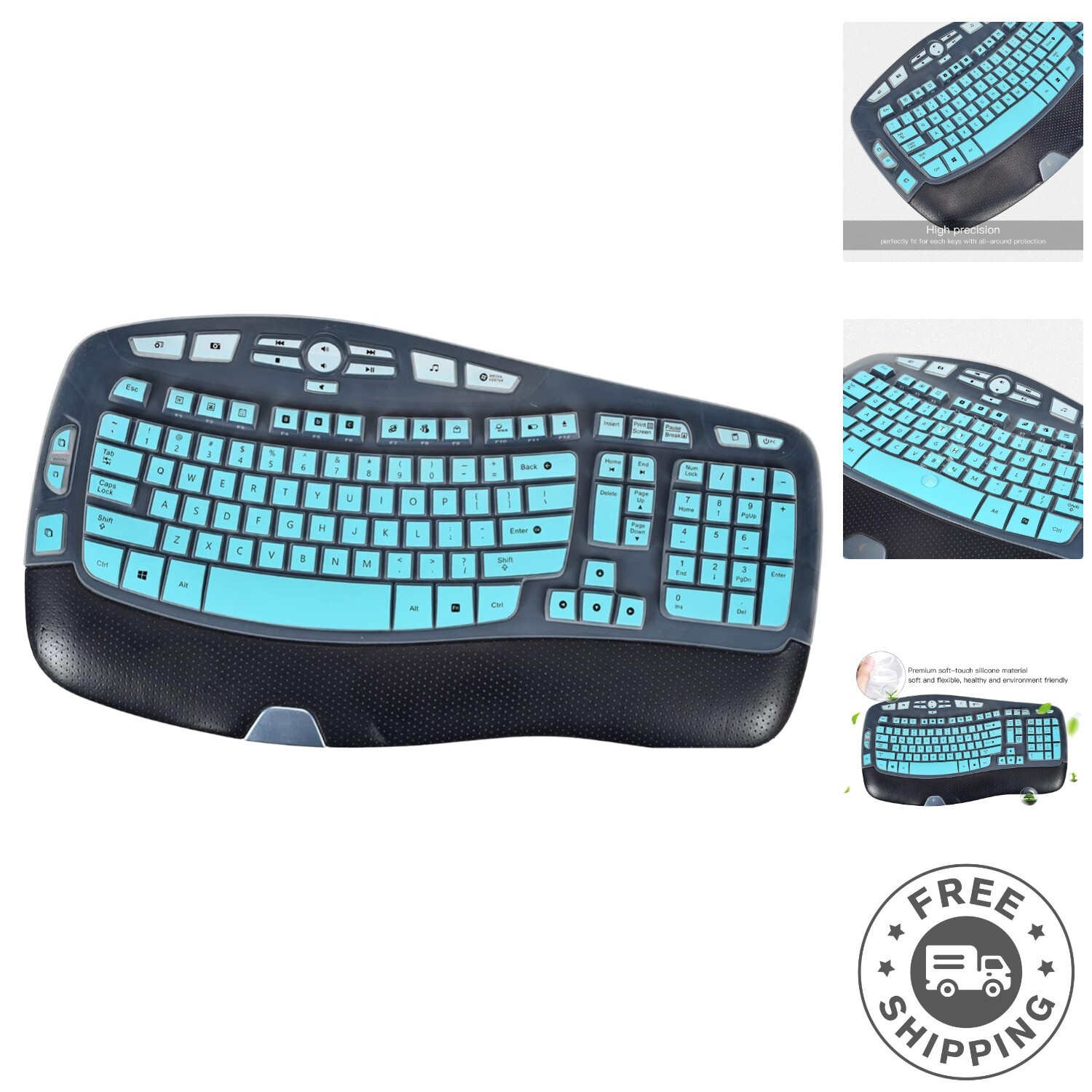 Keyboard Cover for Logitech K350 MK550 MK570, Keyboard Skin for Logitech K350...