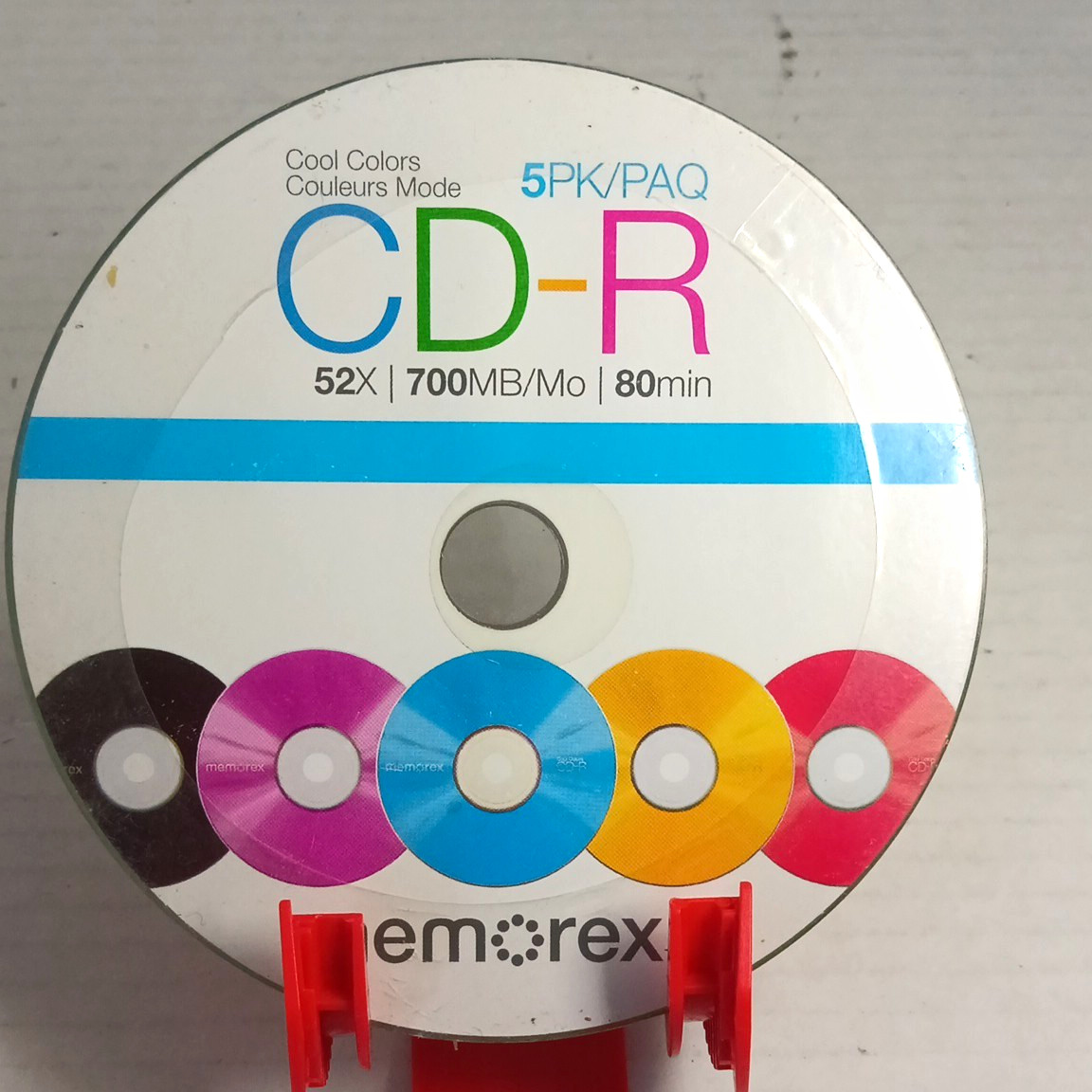 Memorex Cool Colors CD-R Recordable 52x 700MB 80min 5-Pack Spindle