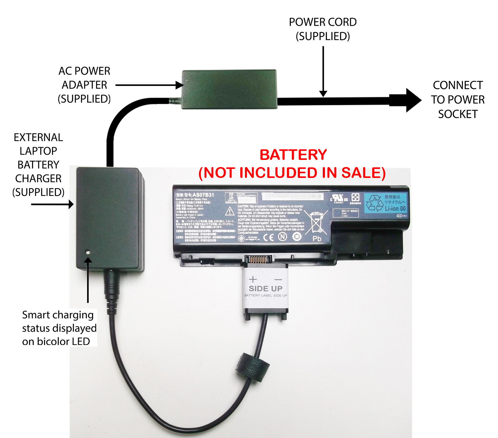External Laptop Battery Charger for ACER Battery AS07B31 AS07B41 AS07B42 AS07B72