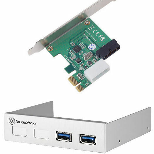 Silverstone EC03S-P (Silver) PCI-E/USB3.0 Card (USB3.0 Front I/O Panel included)