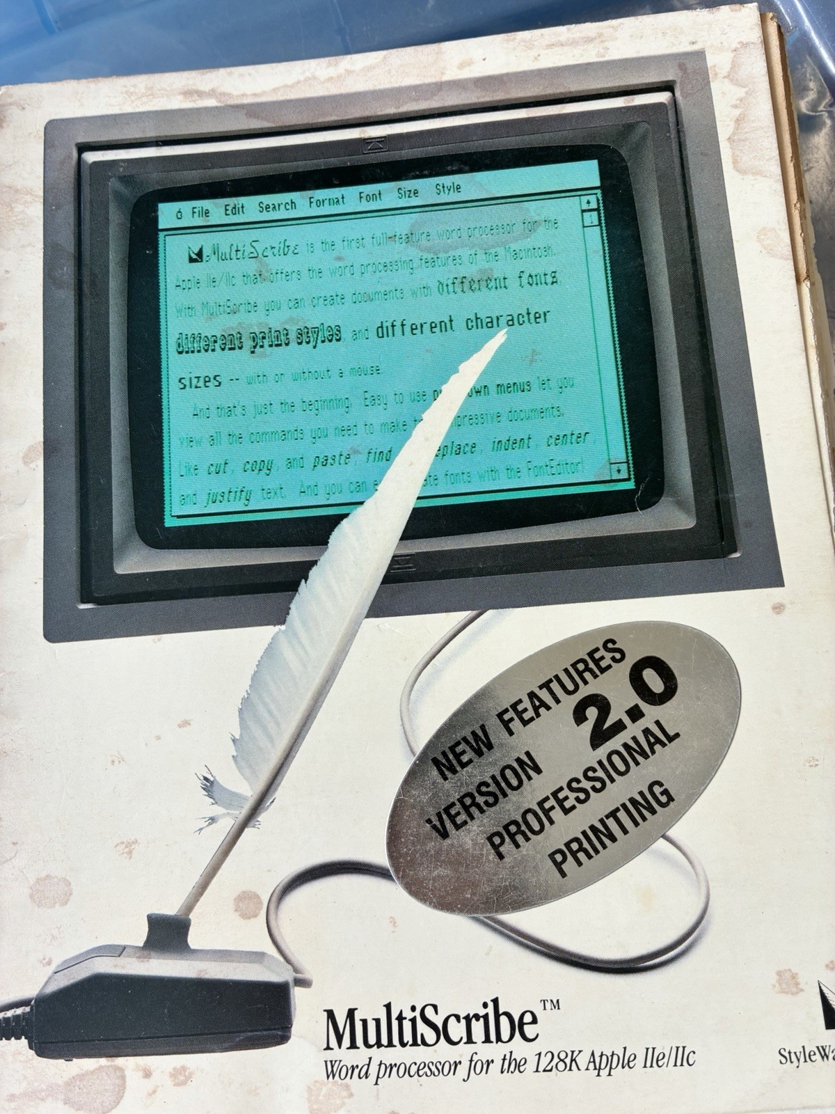 MULTISCRIBE Apple IIe IIc Styleware 8 Bit  Vintage Word Processing  Manual ~