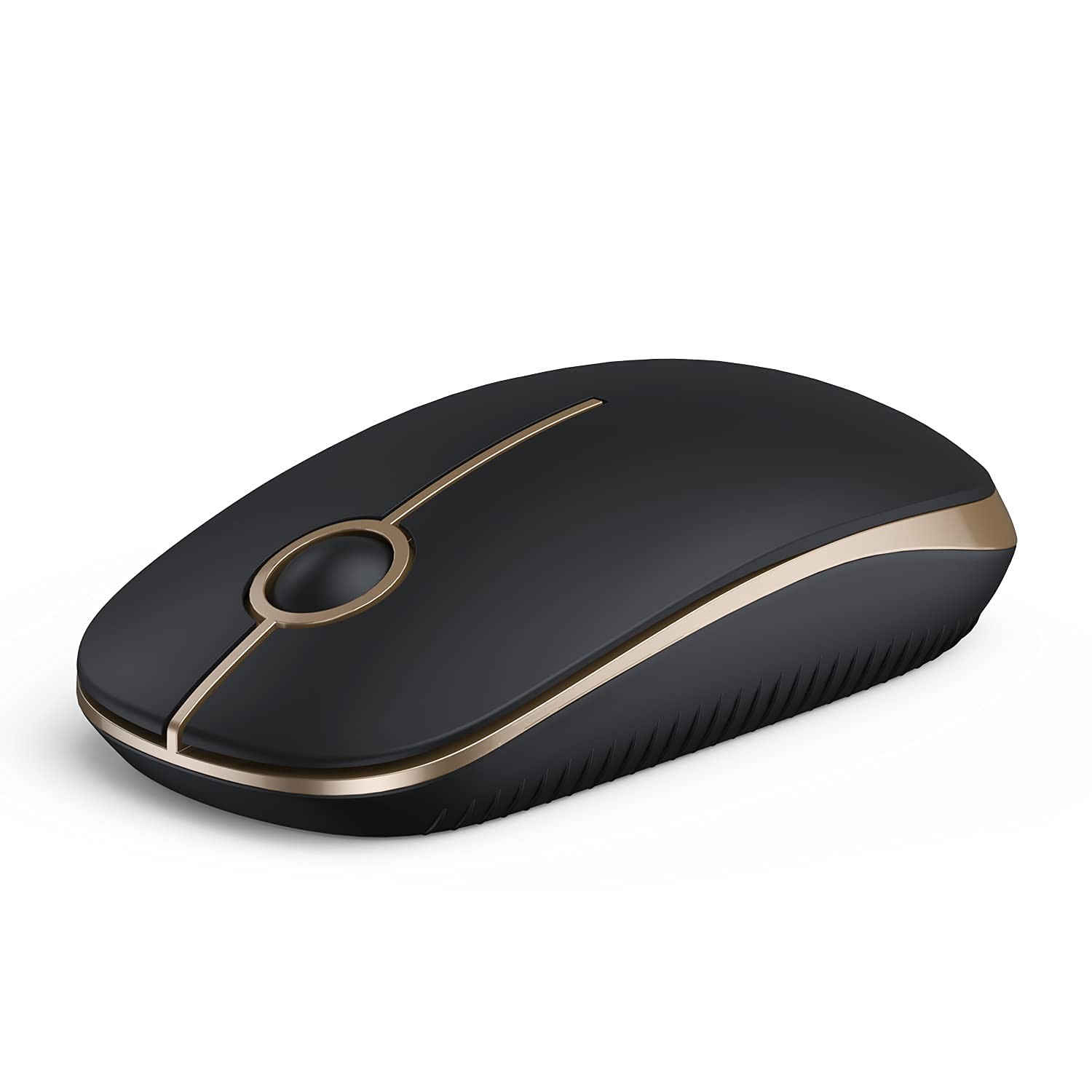 VssoPlor Wireless Mouse, 2.4G Slim Portable Computer Laptop Black and Gold