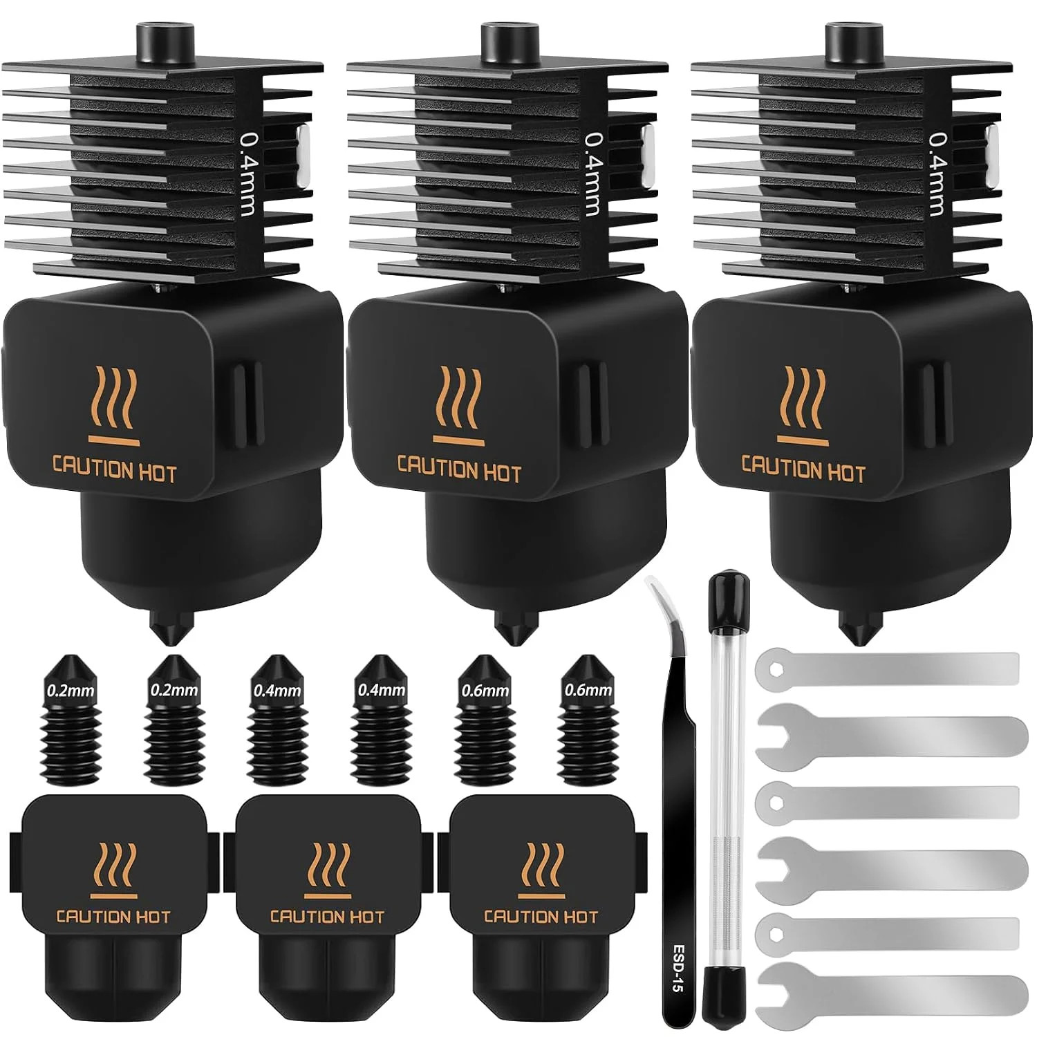 3 Pack Hotend Kit for Bambu Lab A1/A1 Mini, 3D Printer Hot End Upgrade Hardened