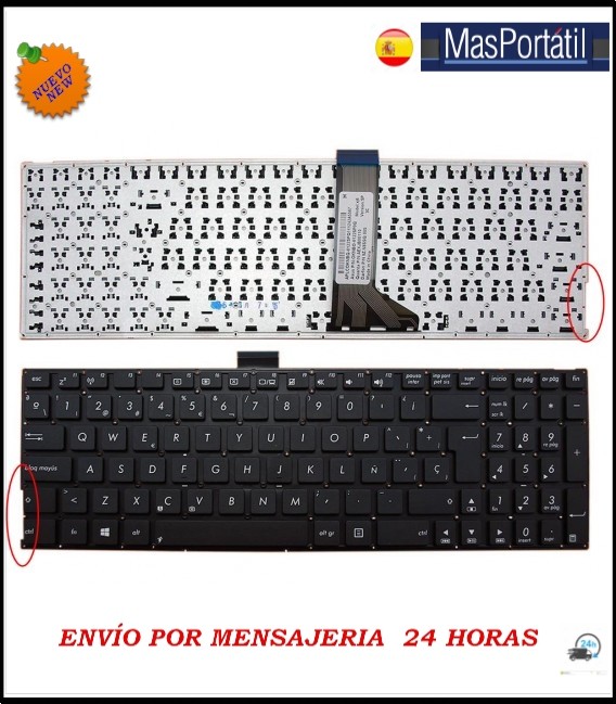 Keyboard Spanish New Notebook ASUS Pro Essential P2520SA Series TEC22