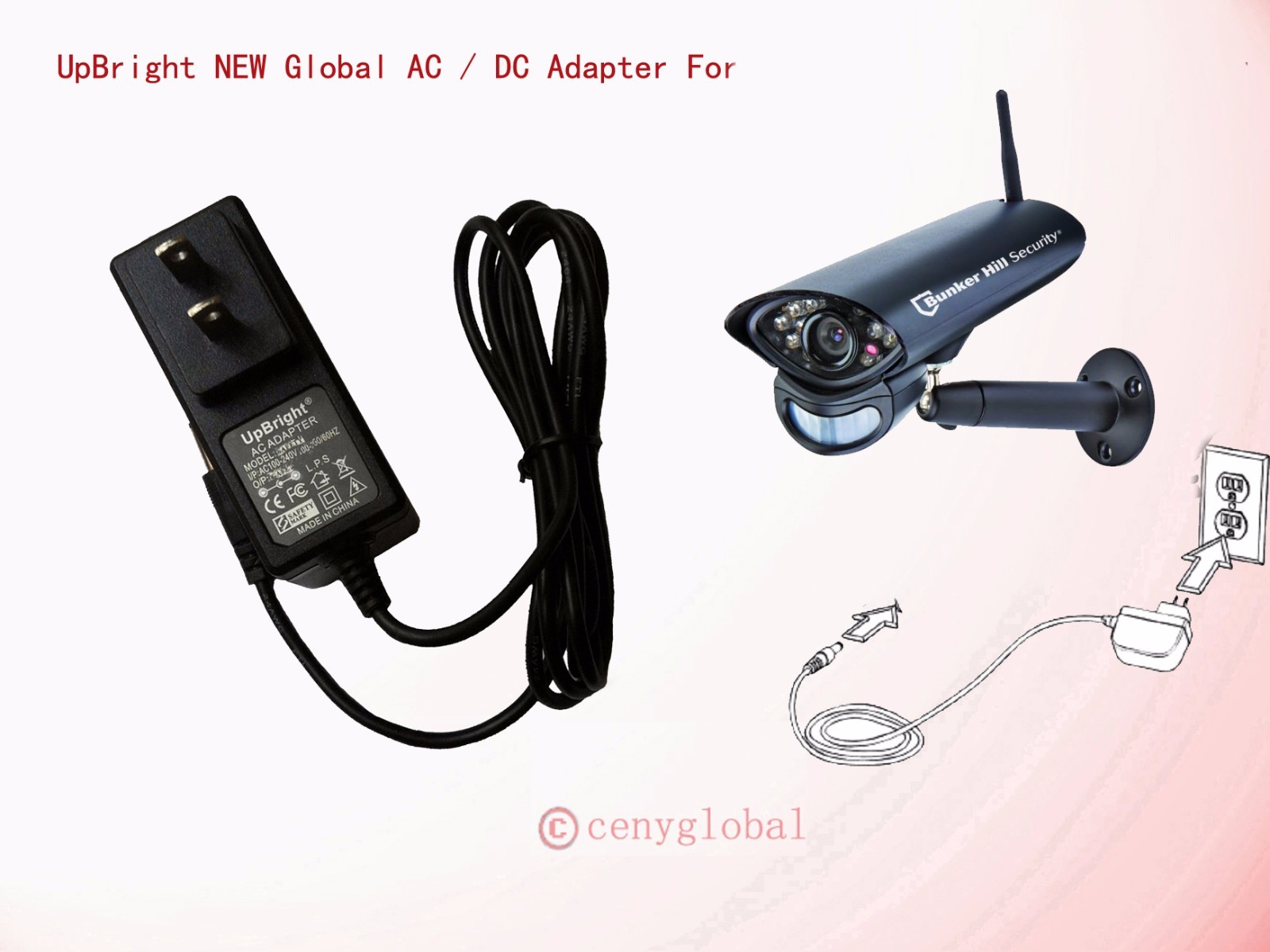 AC Adapter For Bunker Hill Wireless Surveillance System CAMERA EYE 62367 62368