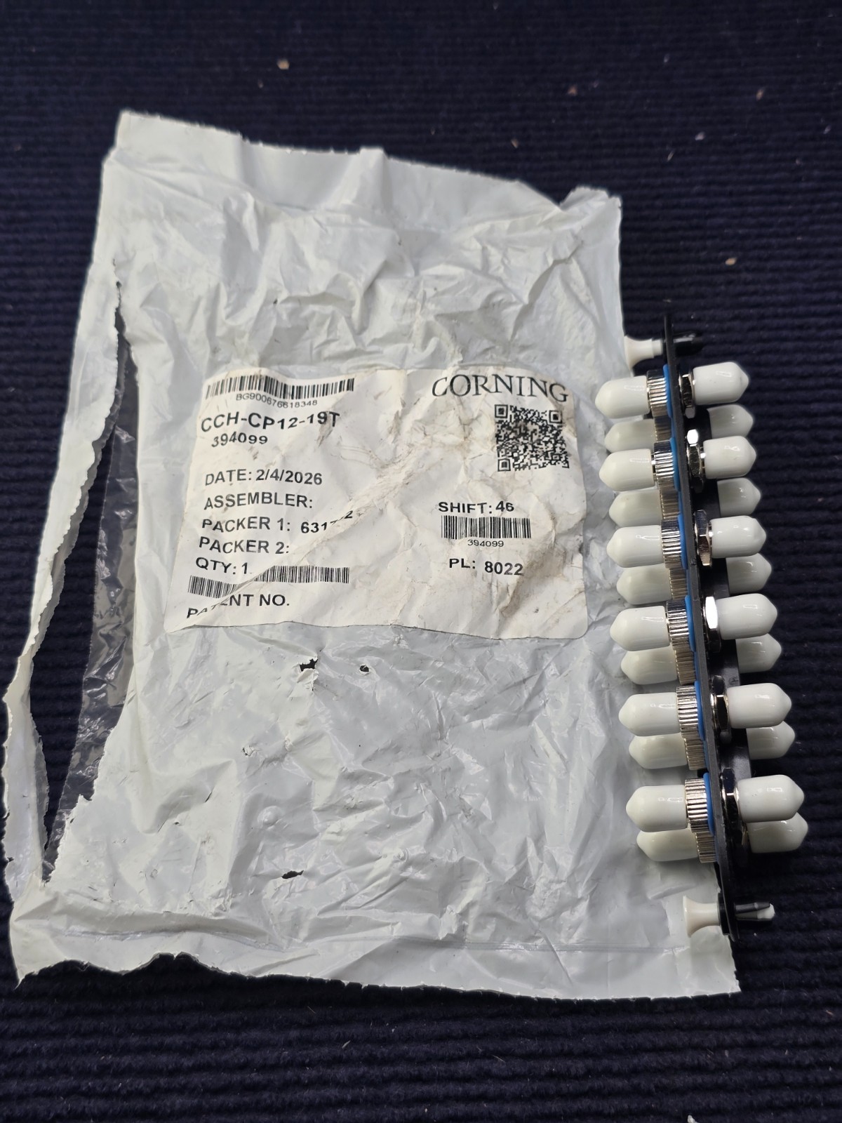 Corning CCH-CP12-19T: Patch Panel, 12 ST Simplex OS2 Singlemode Adapters ~STSI