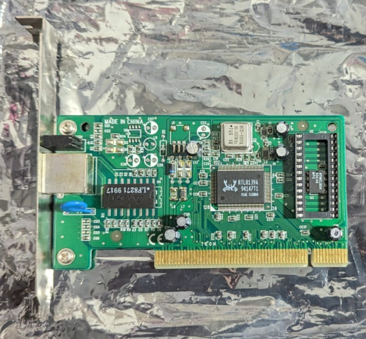 VINTAGE REALTEK RTL8139A PCI ETHERNET CARD RJ45