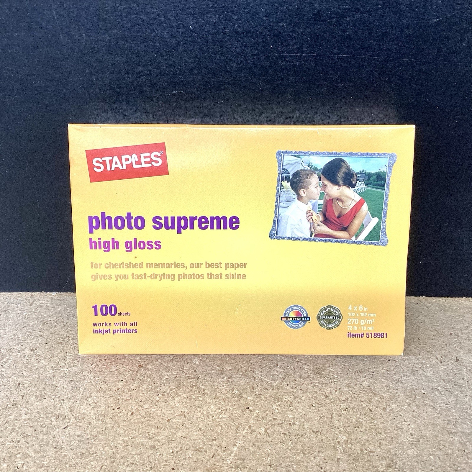 Staples Photo Supreme High Gloss 4x6 100 Sheets Inkjet 518981 New