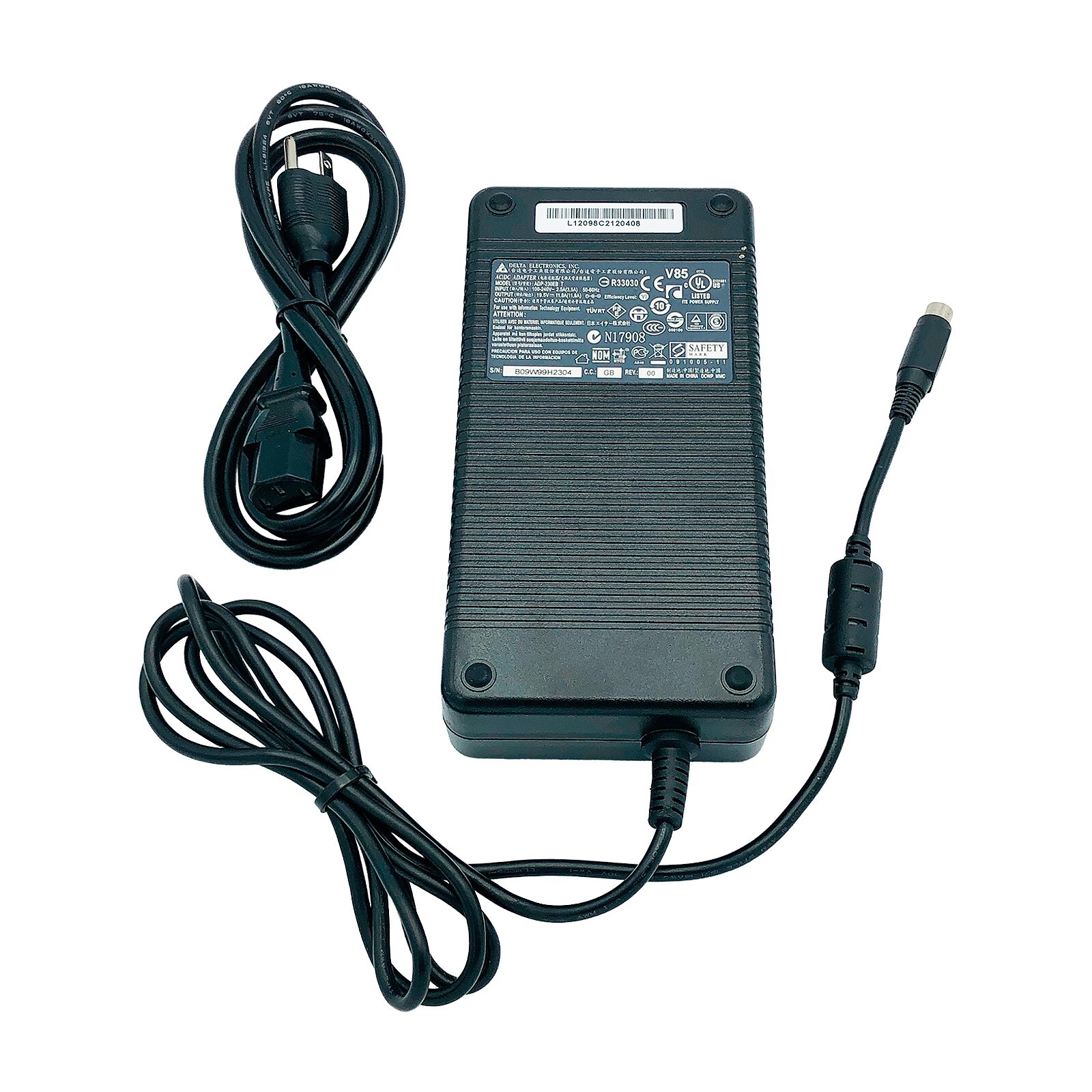 Original 230W Delta 4-Hole Plug AC/DC Adapter ADP-230EB T 19.5V 11.8A w/P.Cord