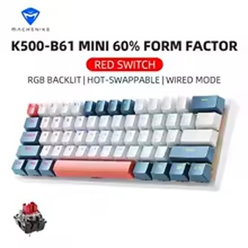 K500-B61 Machenike Mini Mechanical Keybaord 60% Form Factor 61Keys Gaming Keybao