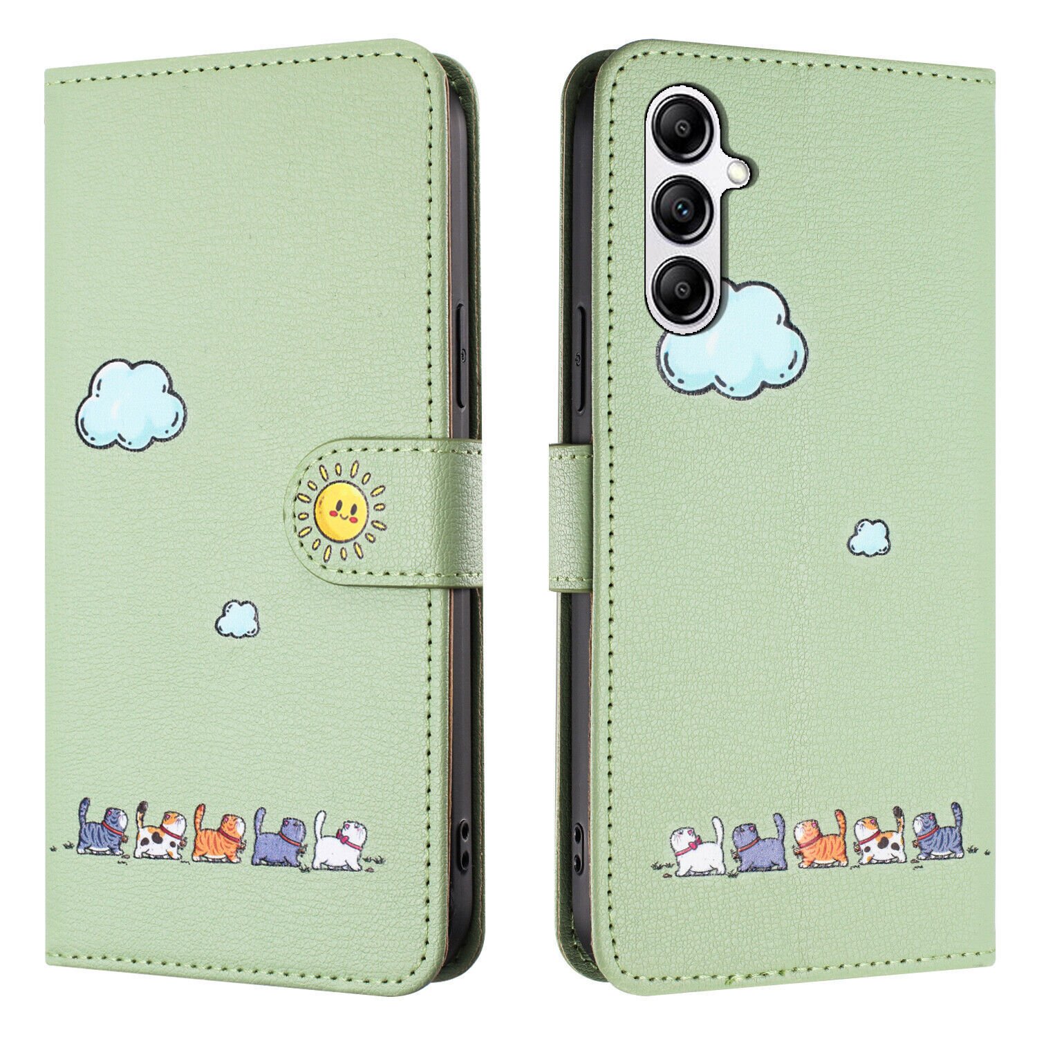 Strap Flip Leather Cat Wallet Cover Case for A33 A54 A23 A14 A34 A32 A13 A25